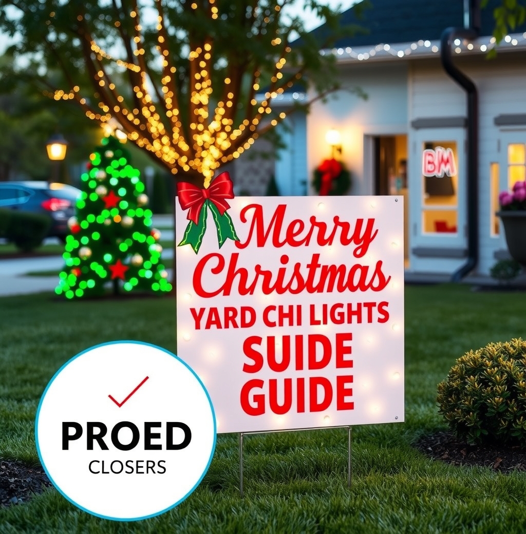 Quality check visual for Merry Christmas Yard Signs Lights Guide