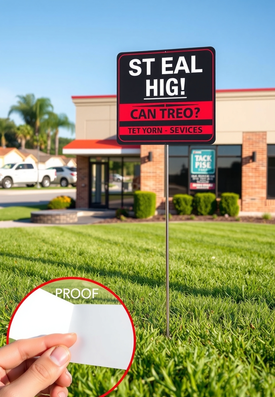 Quality check visual for Custom Metal Yard Signs with Stakes Guide