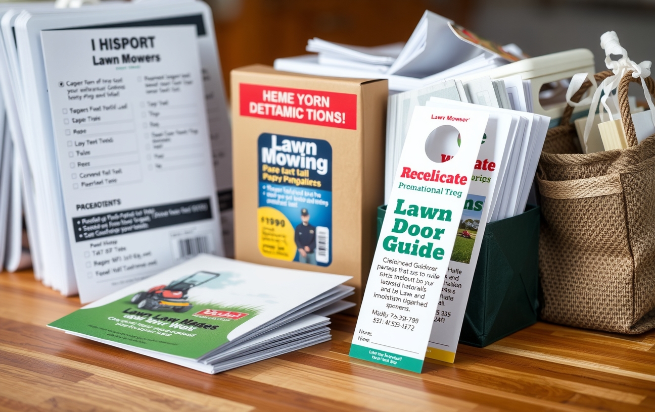Preparation visual for Lawn Mowing Door Hangers Guide