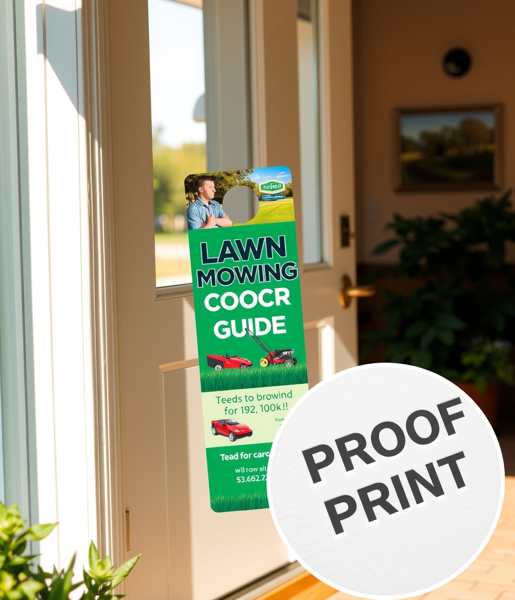 Quality check visual for Lawn Mowing Door Hangers Guide