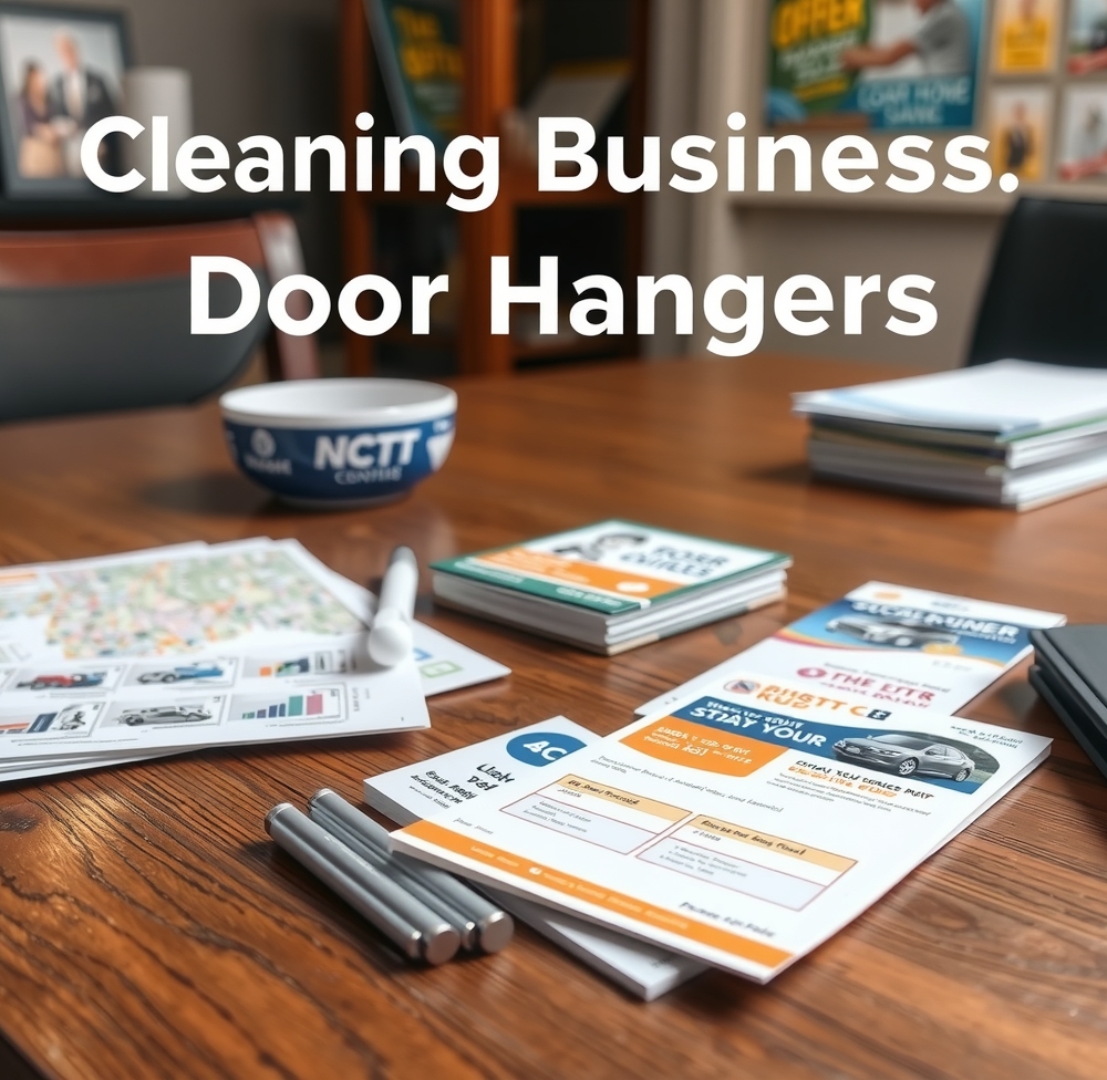 Preparation visual for Cleaning Business Door Hangers Guide