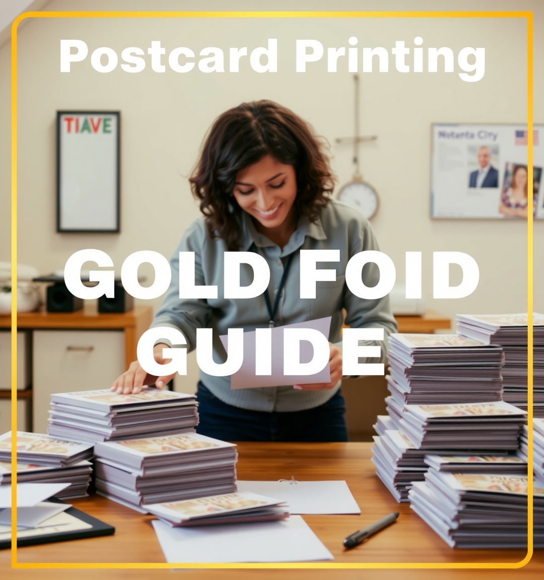 Postcard Printing with Gold Foil Guide