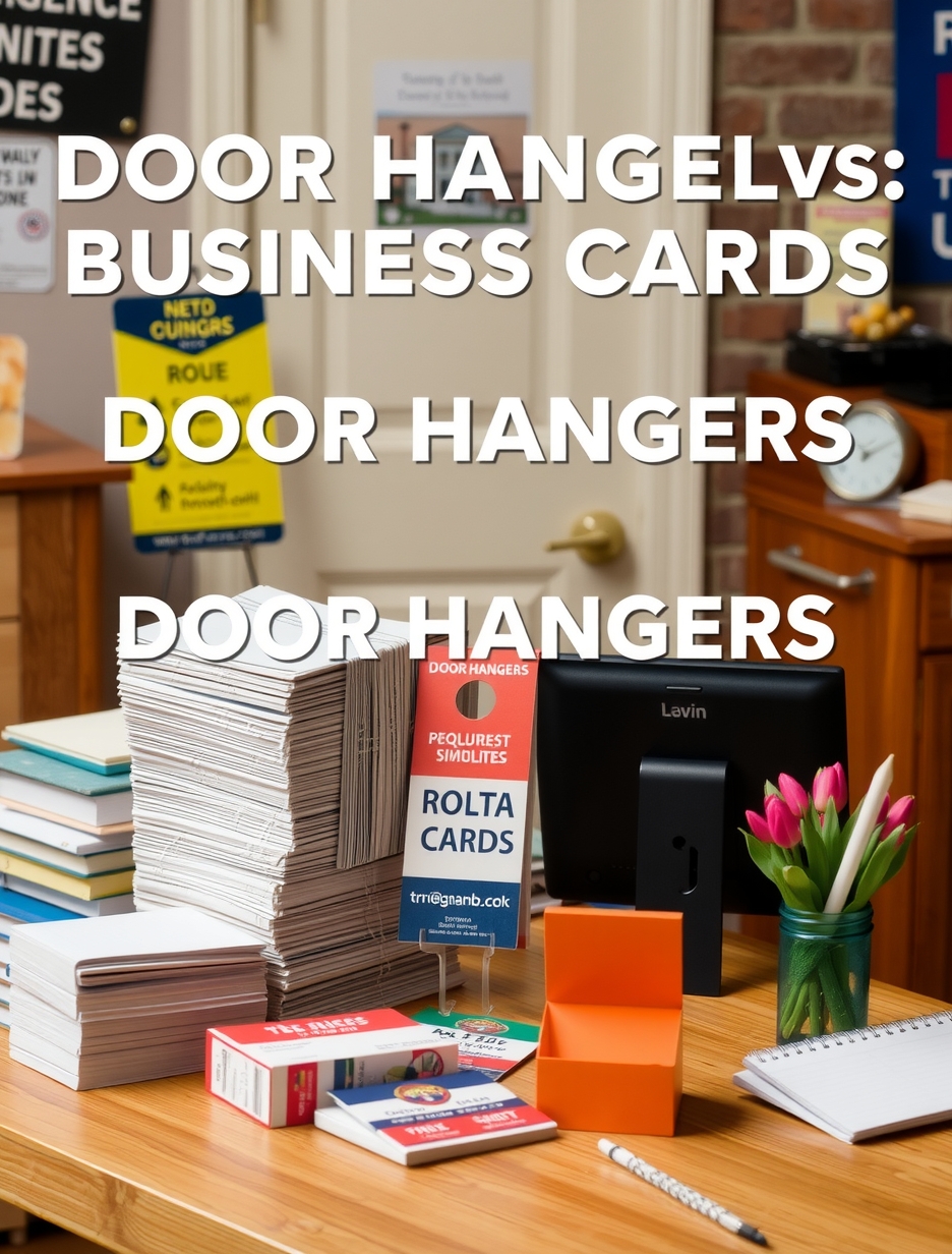Quality check visual for Door Hangers vs Business Cards