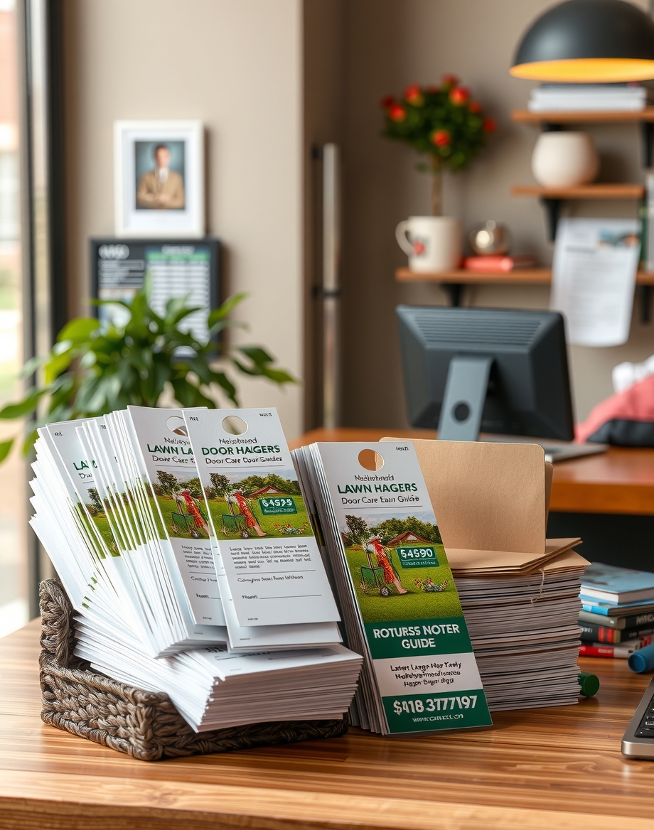 Quality check visual for Lawn Care Media Door Hangers Guide