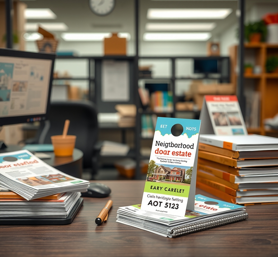 Preparation visual for Sample Real Estate Door Hangers