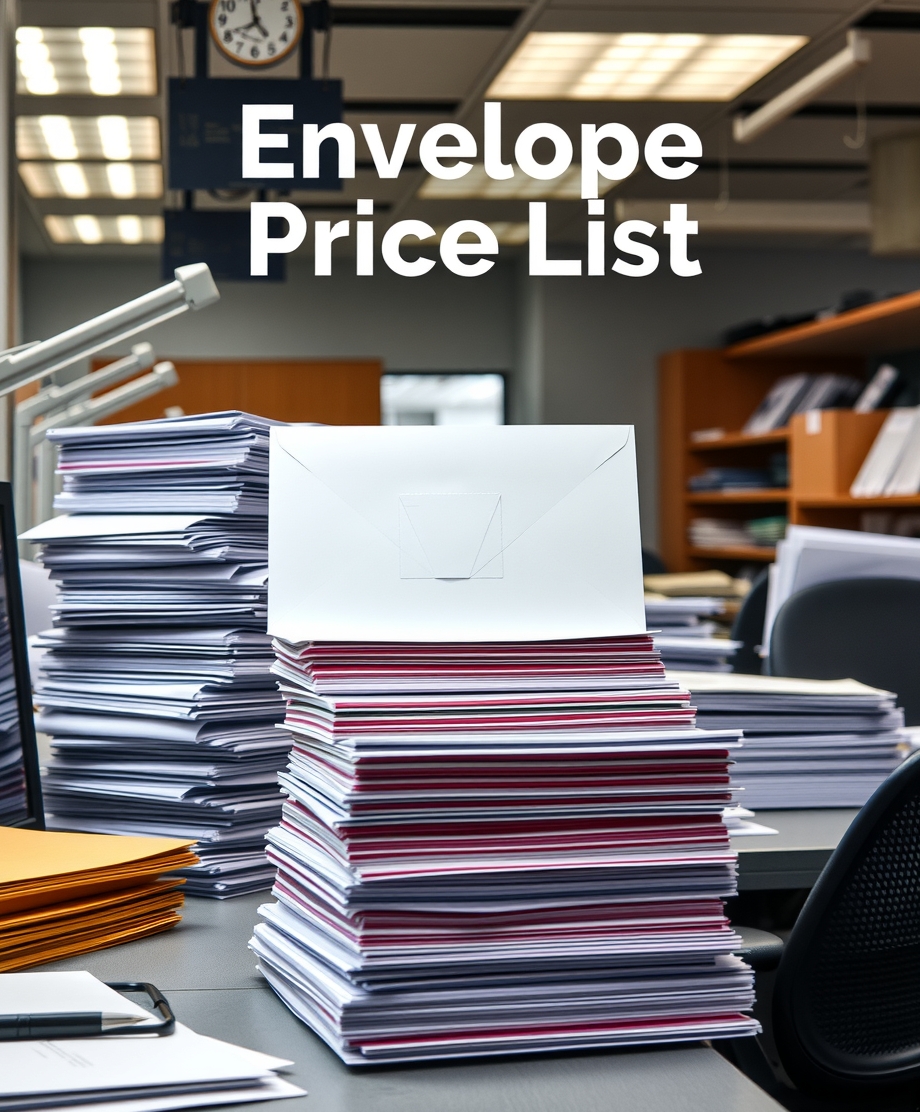 Checklist for Envelope Printing Price List