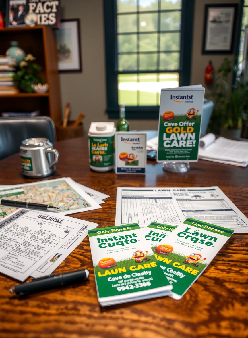 Quality check visual for Instant Quote Door Hangers Lawn Care