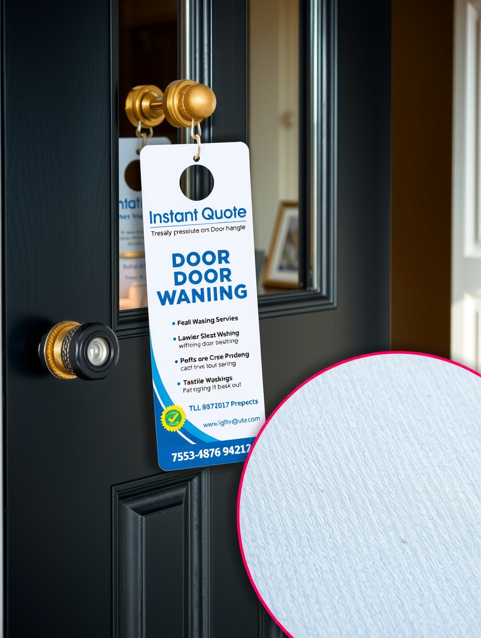 Quality check visual for Instant Quote Door Hangers Pressure Washing