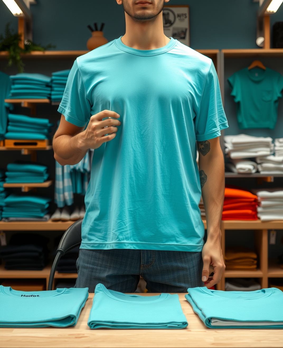 Tshirt Printing on a Turquoise Color Shirt Guide