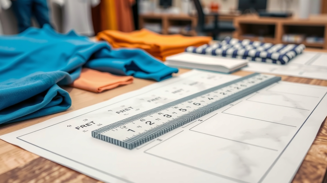 Quality check visual for Tshirt Printing Ruler Guide Guide