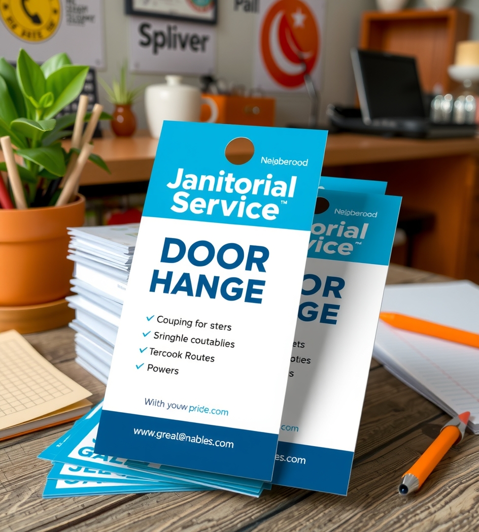 Preparation visual for Janitorial Service Door Hangers Guide