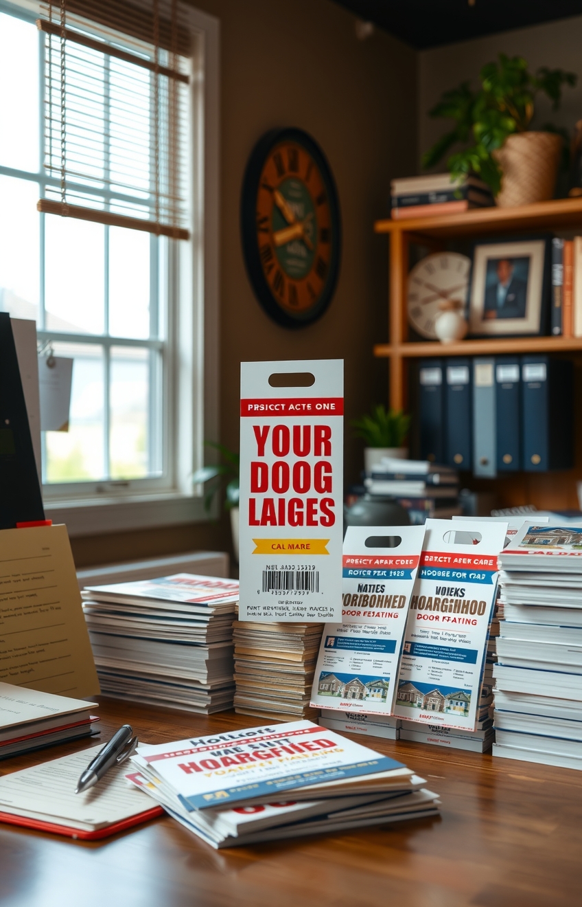 Preparation visual for Custom Real Estate Door Hangers