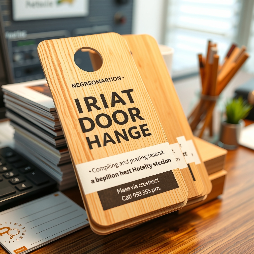 Preparation visual for Custom Wood Hotel Door Hangers Guide