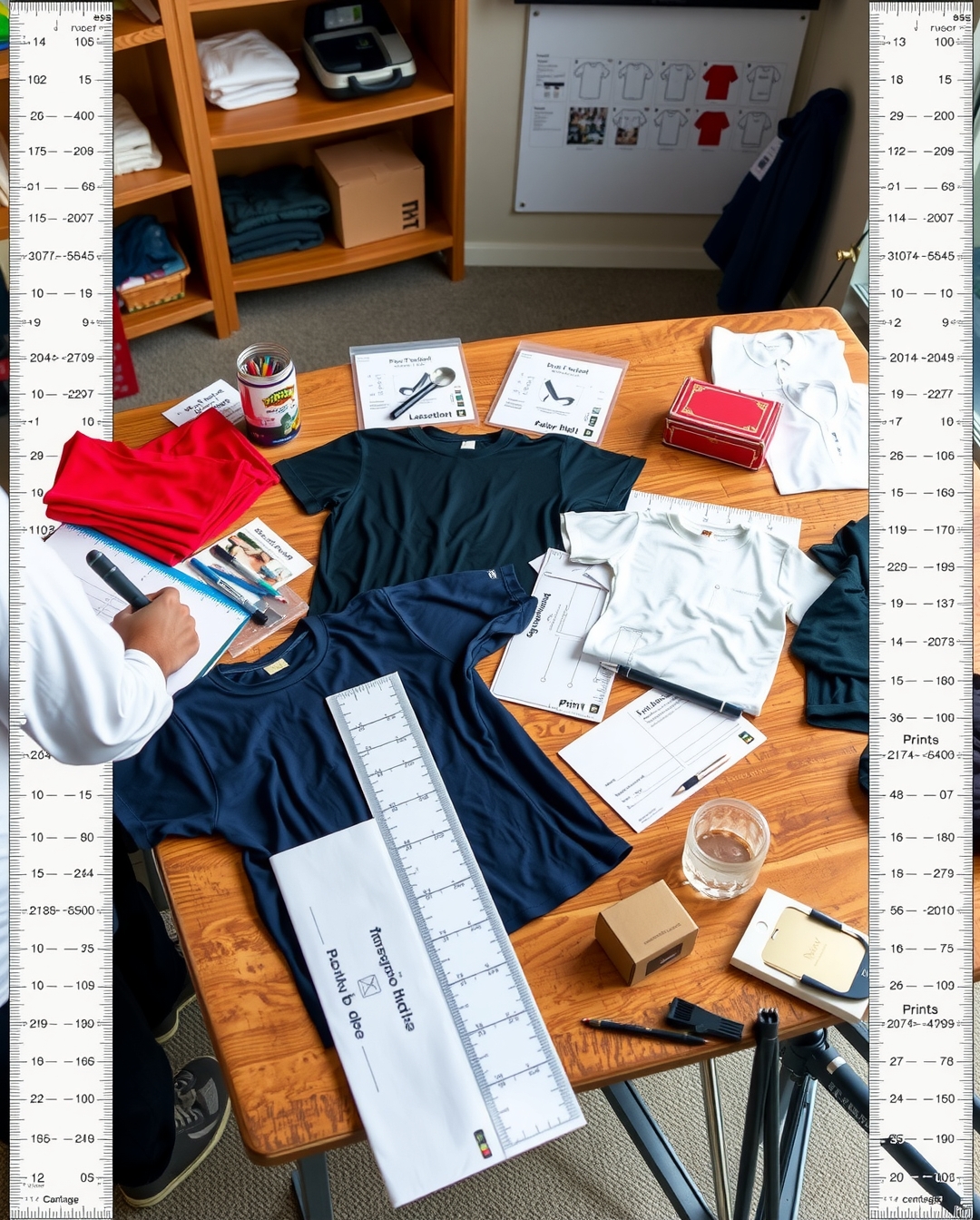 Preparation visual for Tshirt Printing Guide Ruler Guide