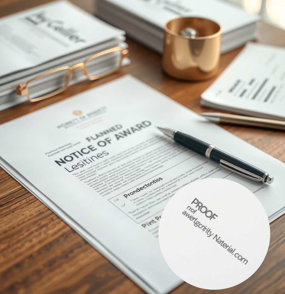 Checklist for Notice of Award Printing of Letterhead Guide