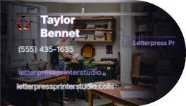 Horizontal Apartment Leasing Agent01 3 Letterpress Printer 3 5x1 75 Half Circle