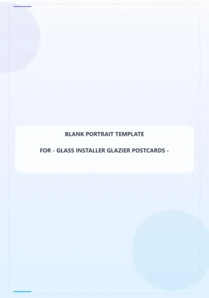 Glass Installer Glazier Blank Front 3.5x5 Portrait