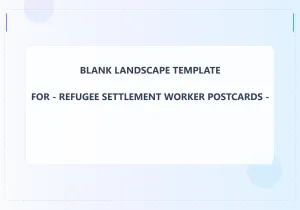 Refugee Settlement Worker Blank Front 3.5x5 Landscape