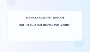 Real Estate Broker Blank Front 3.5x6 Landscape
