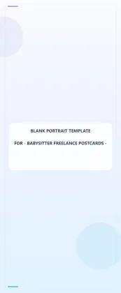 Babysitter Freelance Blank Front 3.5x8.5 Portrait