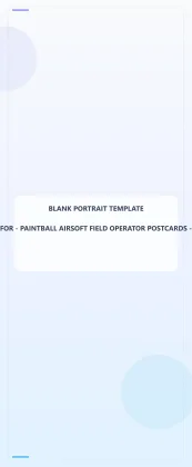 Paintball Airsoft Field Operator Blank Front 3.5x8.5 Portrait
