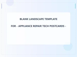 Appliance Repair Tech Blank Front 3x4 Landscape