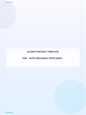 Auto Mechanic Blank Front 3x4 Portrait