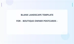 Boutique Owner Blank Front 3x5 Landscape