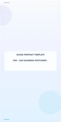 Car Salesman Blank Front 3x6 Portrait