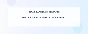 Exotic Pet Specialist Blank Front 4.25x11 Landscape