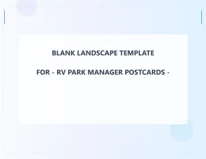Rv Park Manager Blank Front 4.25x5.5 Landscape