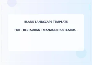 Restaurant Manager Blank Front 4.25x6 Landscape
