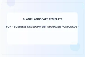 Business Development Manager Blank Front 4x6 Landscape
