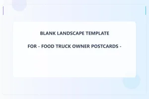 Food Truck Owner Blank Front 4x6 Landscape