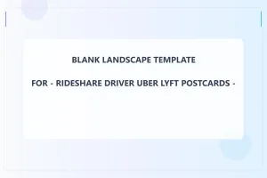 Rideshare Driver Uber Lyft Blank Front 4x6 Landscape