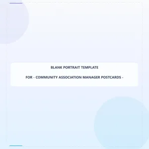 Community Association Manager Blank Front 5x5 Portrait