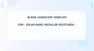 Solar Panel Installer Blank Front 6.5x12 Landscape