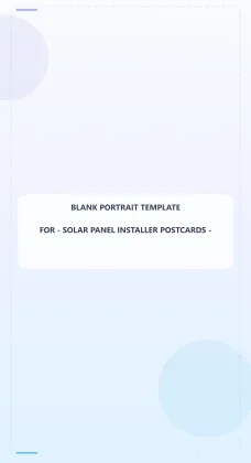 Solar Panel Installer Blank Front 6.5x12 Portrait