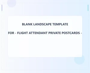 Flight Attendant Private Blank Front 6.5x8 Landscape