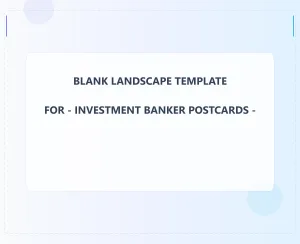 Investment Banker Blank Front 6.5x8 Landscape