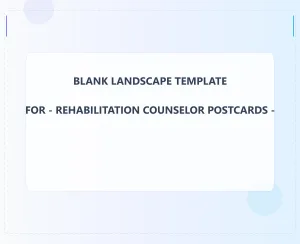 Rehabilitation Counselor Blank Front 6.5x8 Landscape