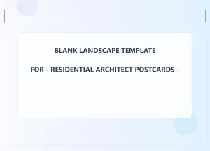 Residential Architect Blank Front 6.5x9 Landscape