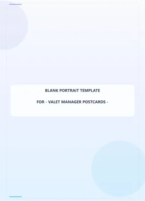 Valet Manager Blank Front 6.5x9 Portrait