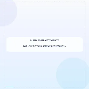 Septic Tank Servicer Blank Front 6x6 Portrait