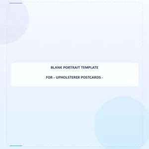 Upholsterer Blank Front 6x6 Portrait