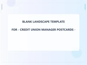 Credit Union Manager Blank Front 6x8 Landscape