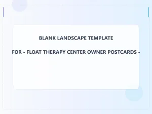 Float Therapy Center Owner Blank Front 6x8 Landscape