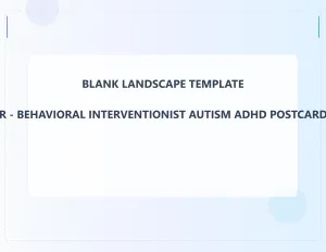 Behavioral Interventionist Autism Adhd Blank Front 8.5x11 Landscape
