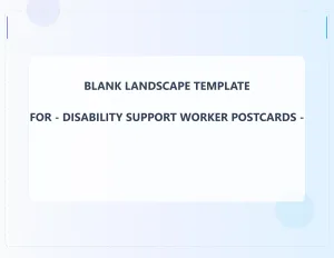 Disability Support Worker Blank Front 8.5x11 Landscape