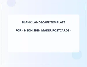 Neon Sign Maker Blank Front 8.5x11 Landscape